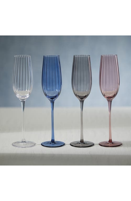 Zodax Malden Optic Set Of 4 Champagne Flutes In Transparent