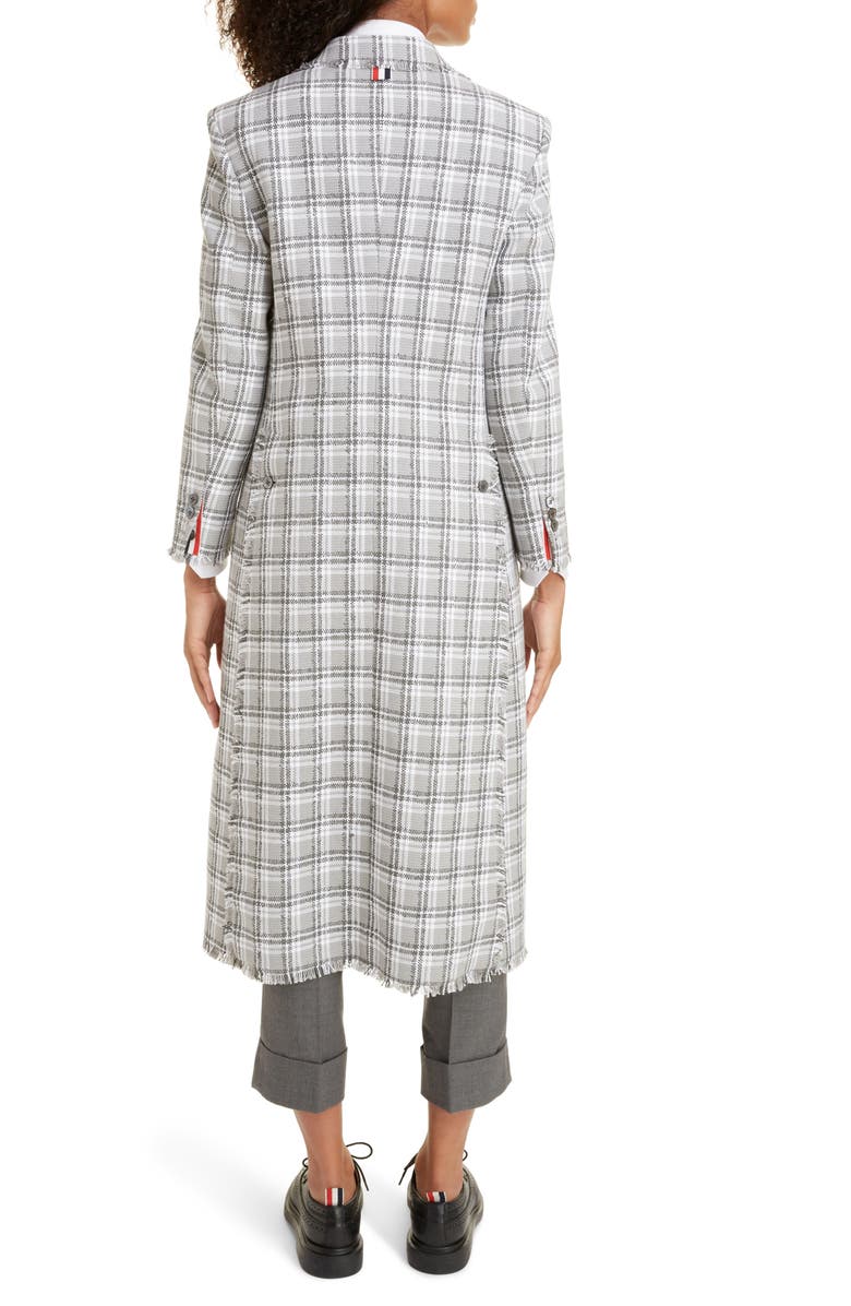 Thom Browne Fray Tweed Coat, Alternate, color, 