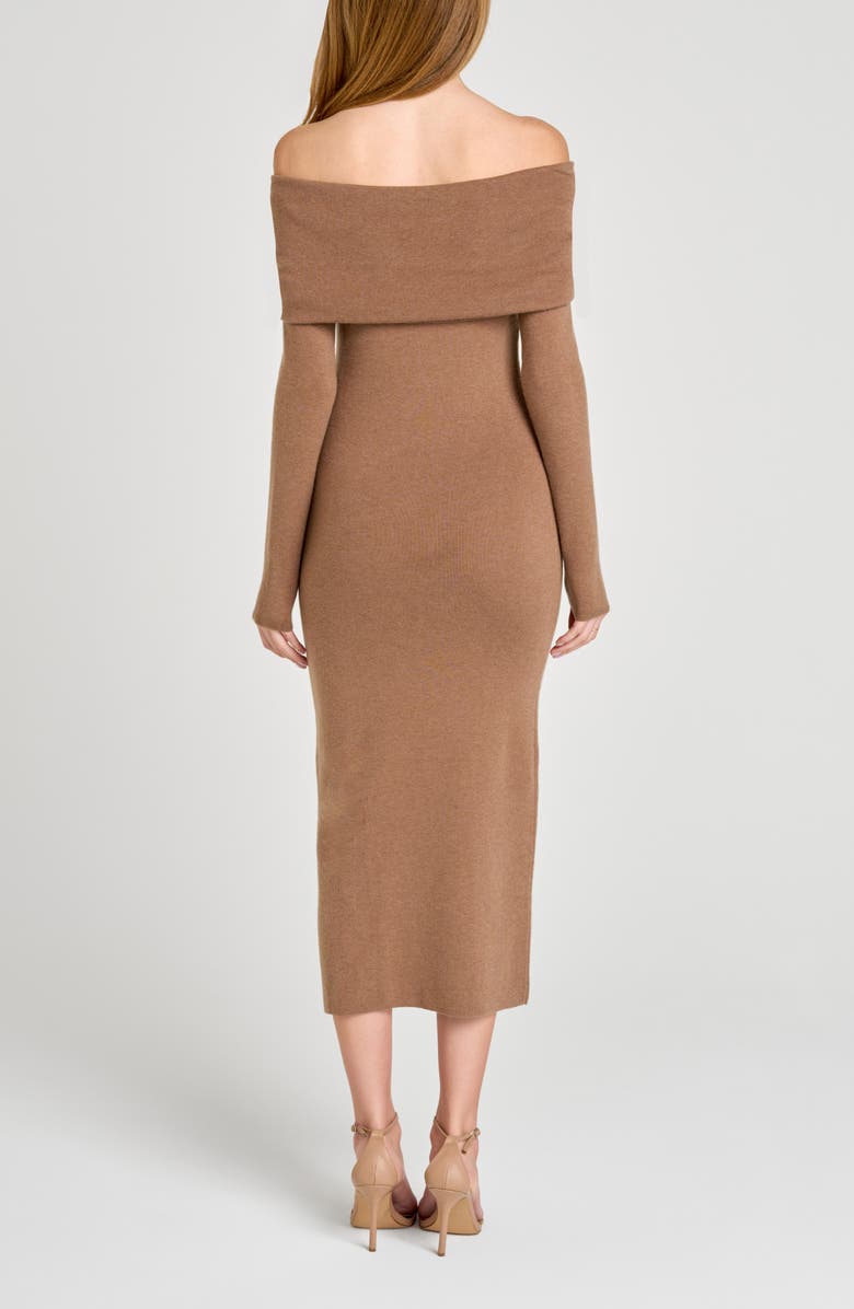 WAYF Alice Off the Shoulder Long Sleeve Knit Dress, Alternate, color, Mocha
