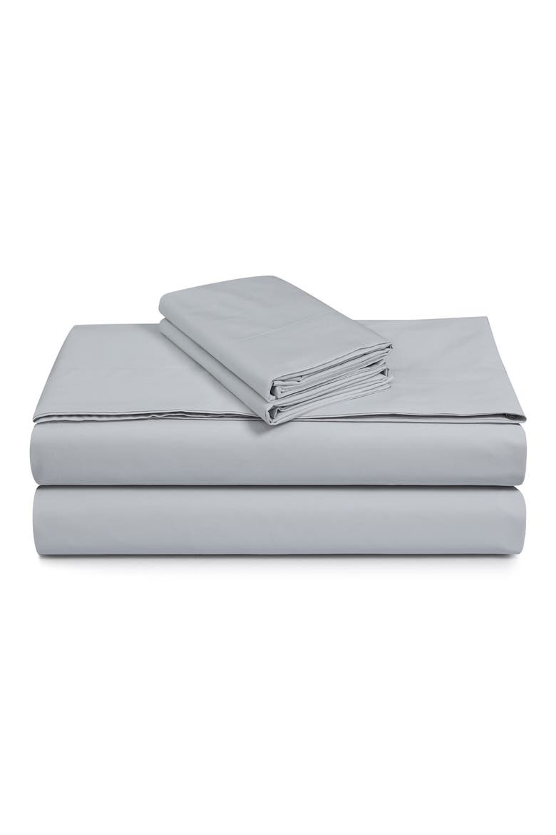 300 Thread Count Cotton Percale Sheet Set, Main, color, SOFT GREY