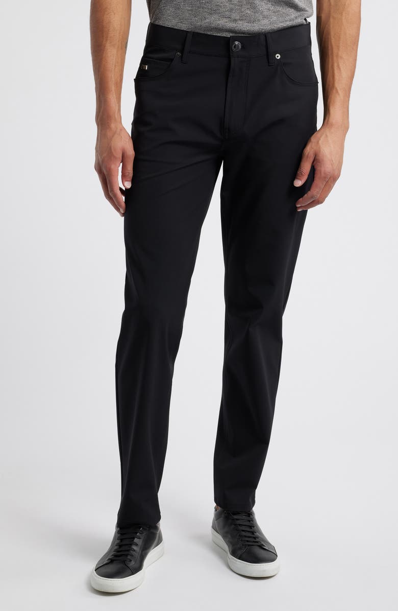 Emporio Armani Techno Five-Pocket Pants, Main, color, Solid Black