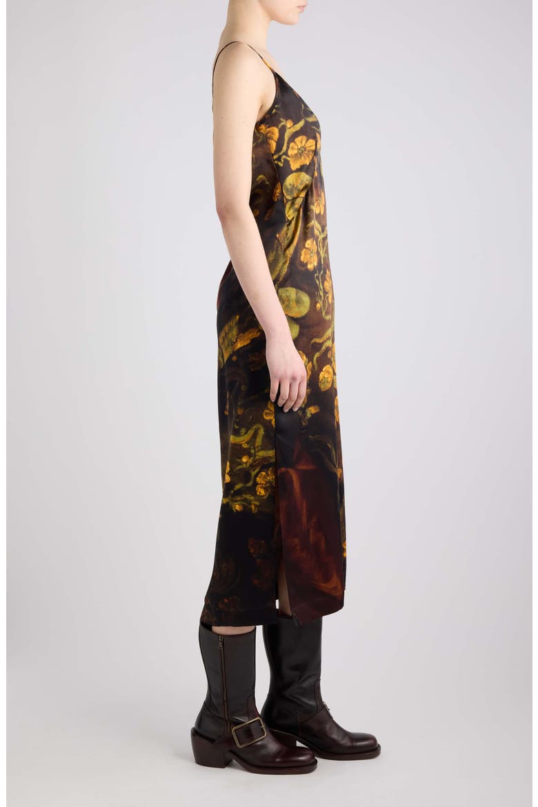 Delor Flemish Masters Print Silk Slipdress, Alternate, color, DESSIN C