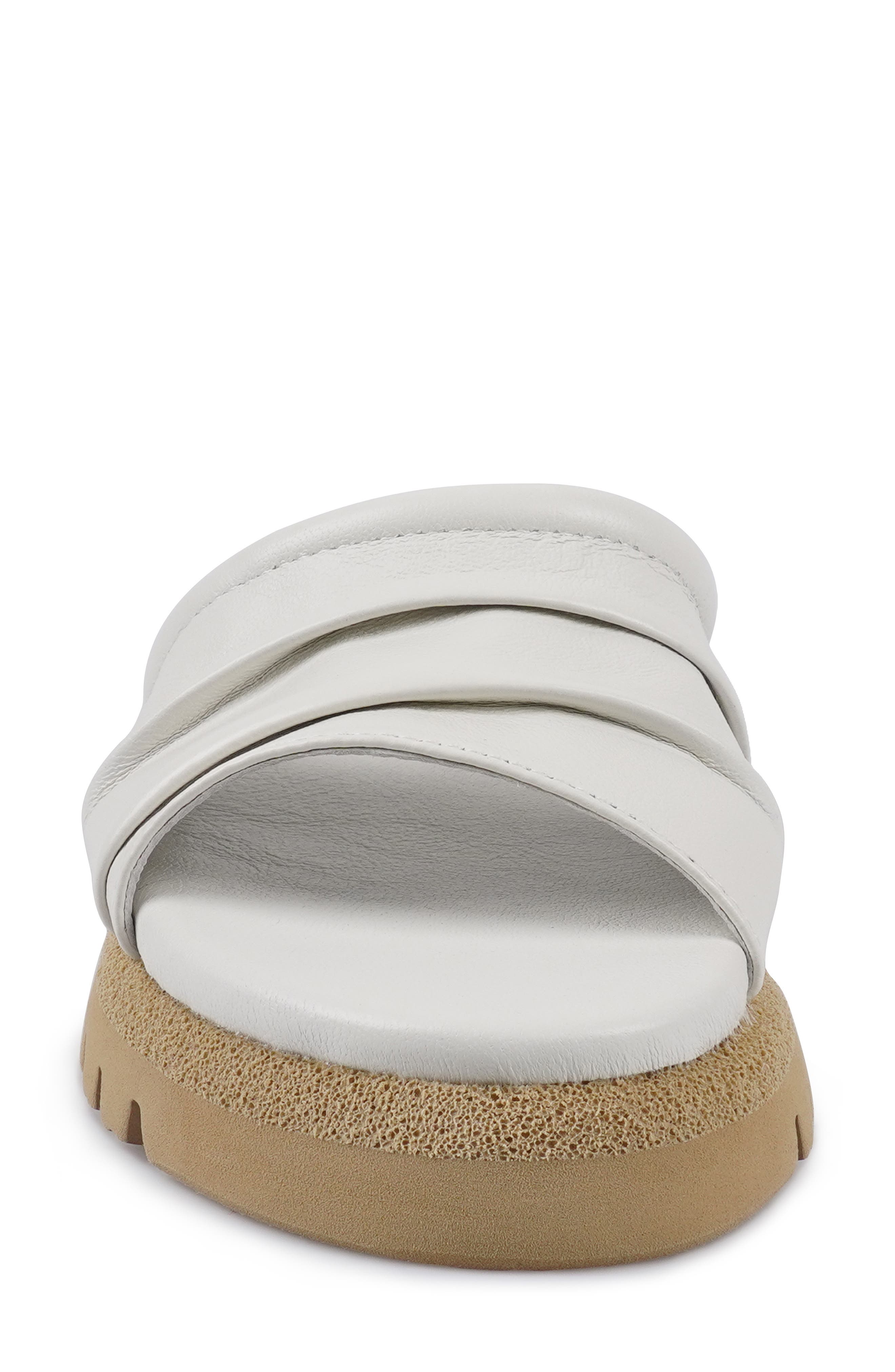 Ferna Platform Slide Sandal, Alternate, color, OFF WHITE LEATHER