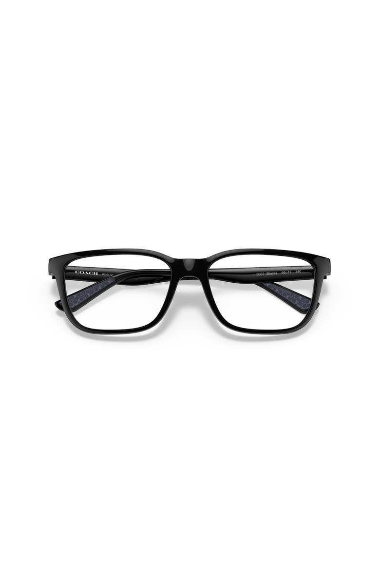 COACH 56mm Rectangle optical glasses, Alternate, color, Black