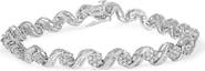 Haus of Brilliance 10K White Gold 2.00 Cttw Diamond Floral Design Swirl Link Bracelet