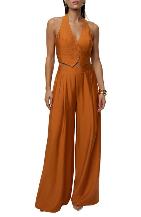 Tropical Daze Halter Top & Wide Leg Pant Set