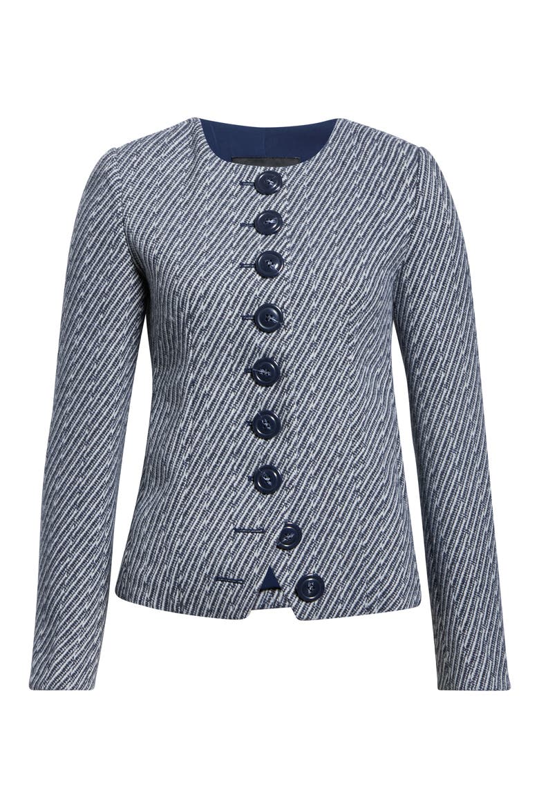 Diagonal Pattern Button Up Jacket, Main, color, SOLID LIGHT/ PASTEL BLUE