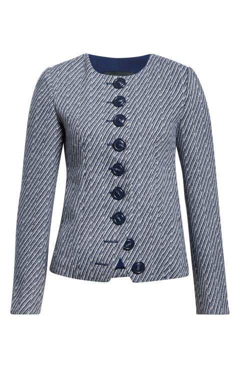 Diagonal Pattern Button Up Jacket