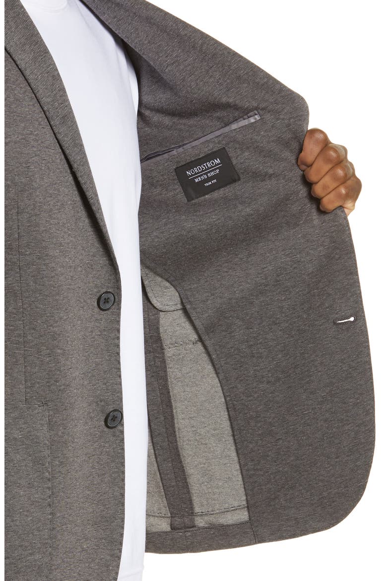 Trim Fit Double Face Ponte Sport Coat, Alternate, color, GREY SHADE DOUBLEFACE KNIT