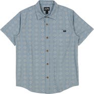 Billabong Kids' Sundays Mini Geo Print Short Sleeve Button-Up Shirt
