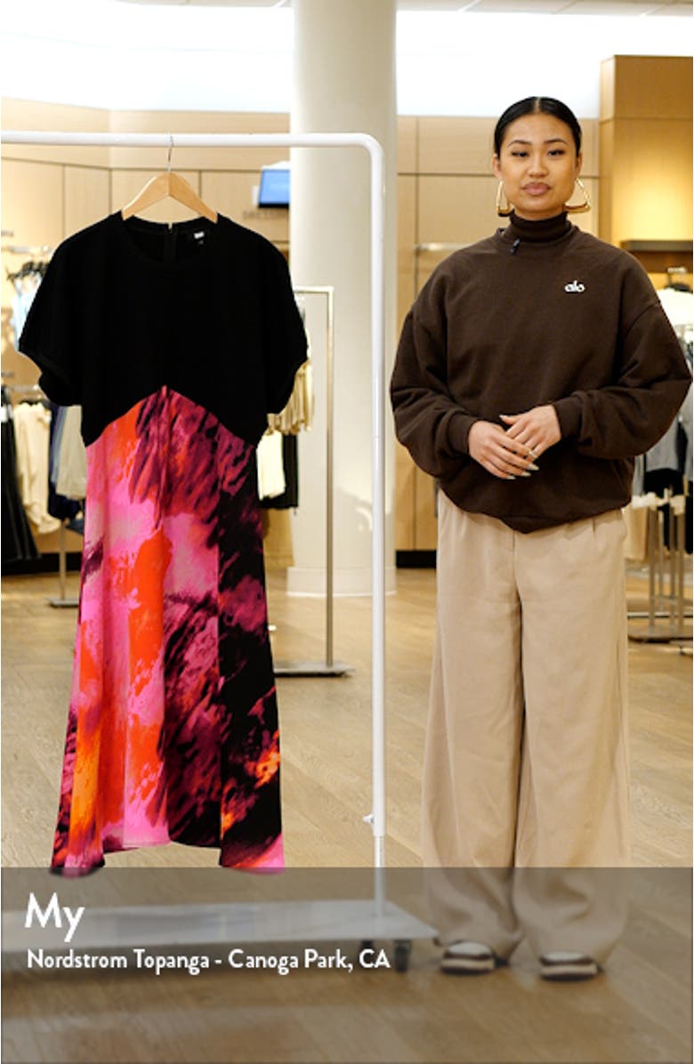 Mixed Media Satin Midi Dress, sales video thumbnail