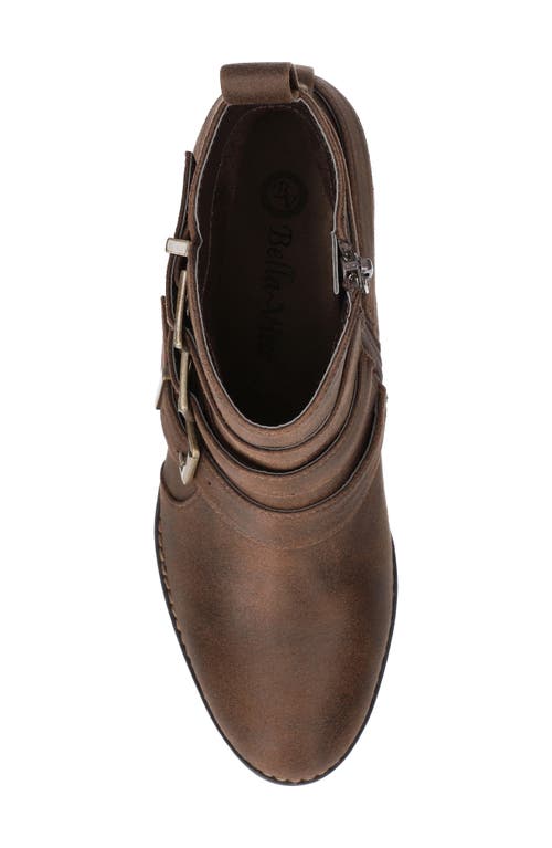 Bella Vita Bowie Buckle Strap Bootie In Brown
