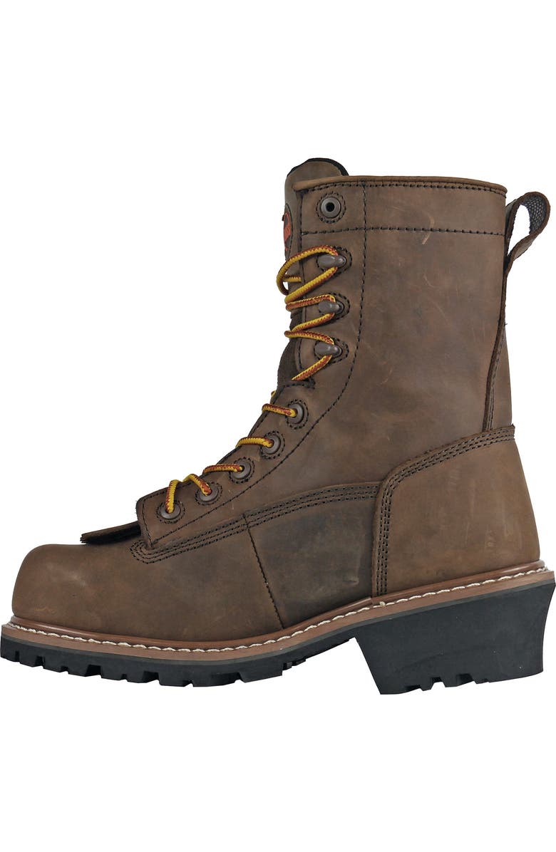 Hoss Boot Company HOSS Cross Cut Kiltie Logger Composite Toe Work Boot, Alternate, color, Brown