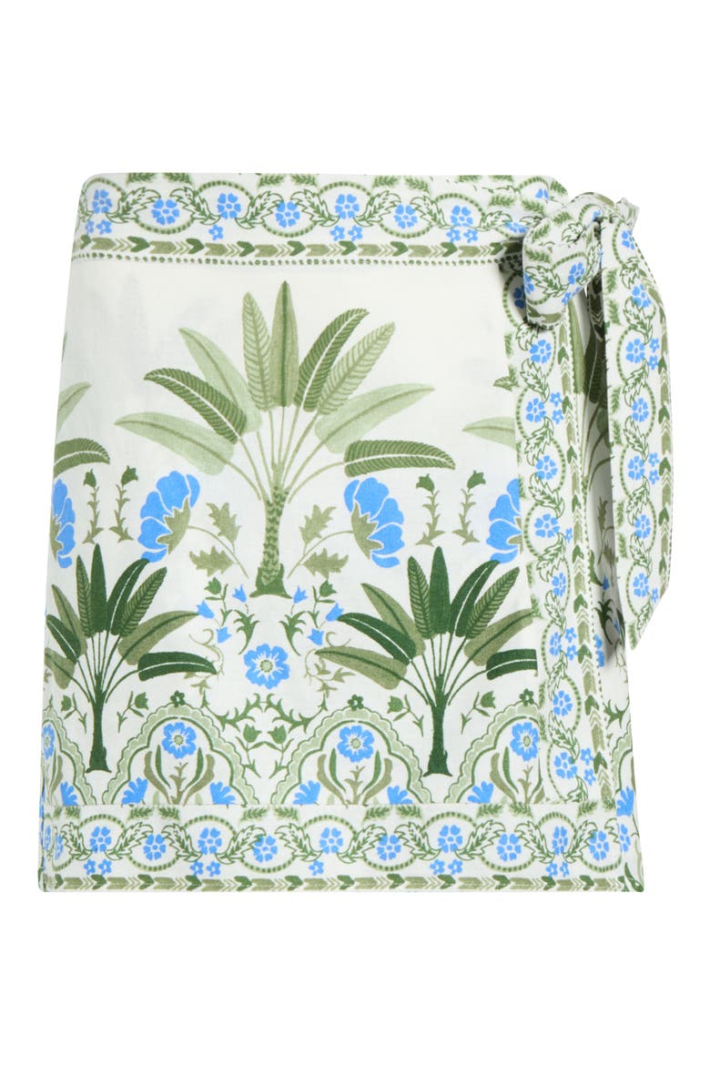 Senara Floral Print Wrap Skort, Alternate, color, WHITE GREEN MULTI