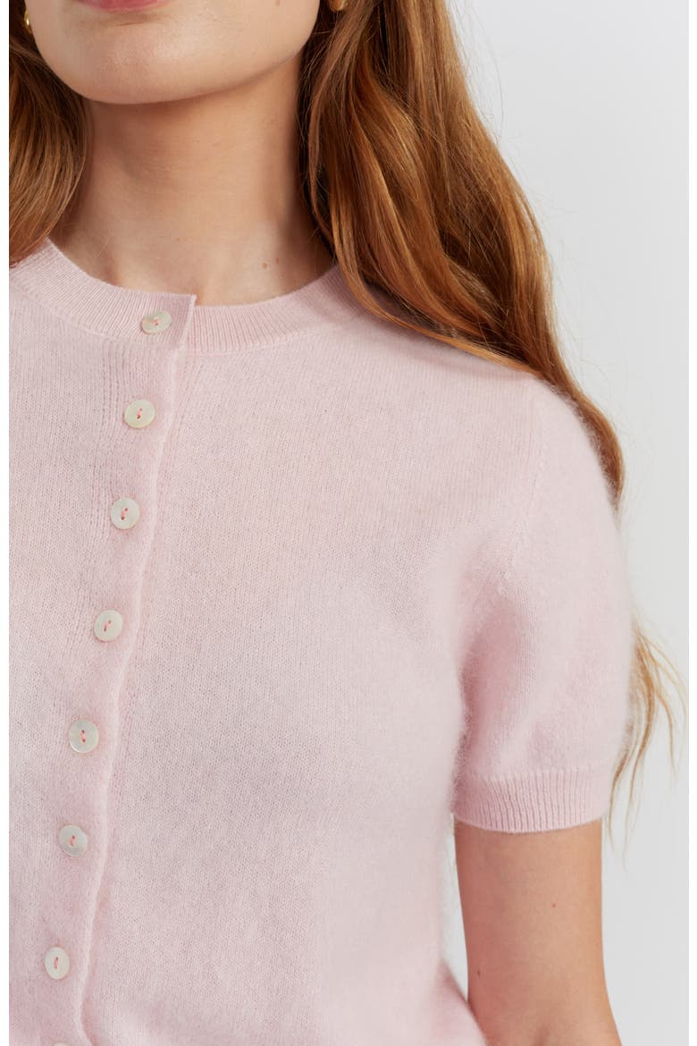 Brushed Cashmere Button-Front Knit Tee, Alternate, color, Peachy Pink
