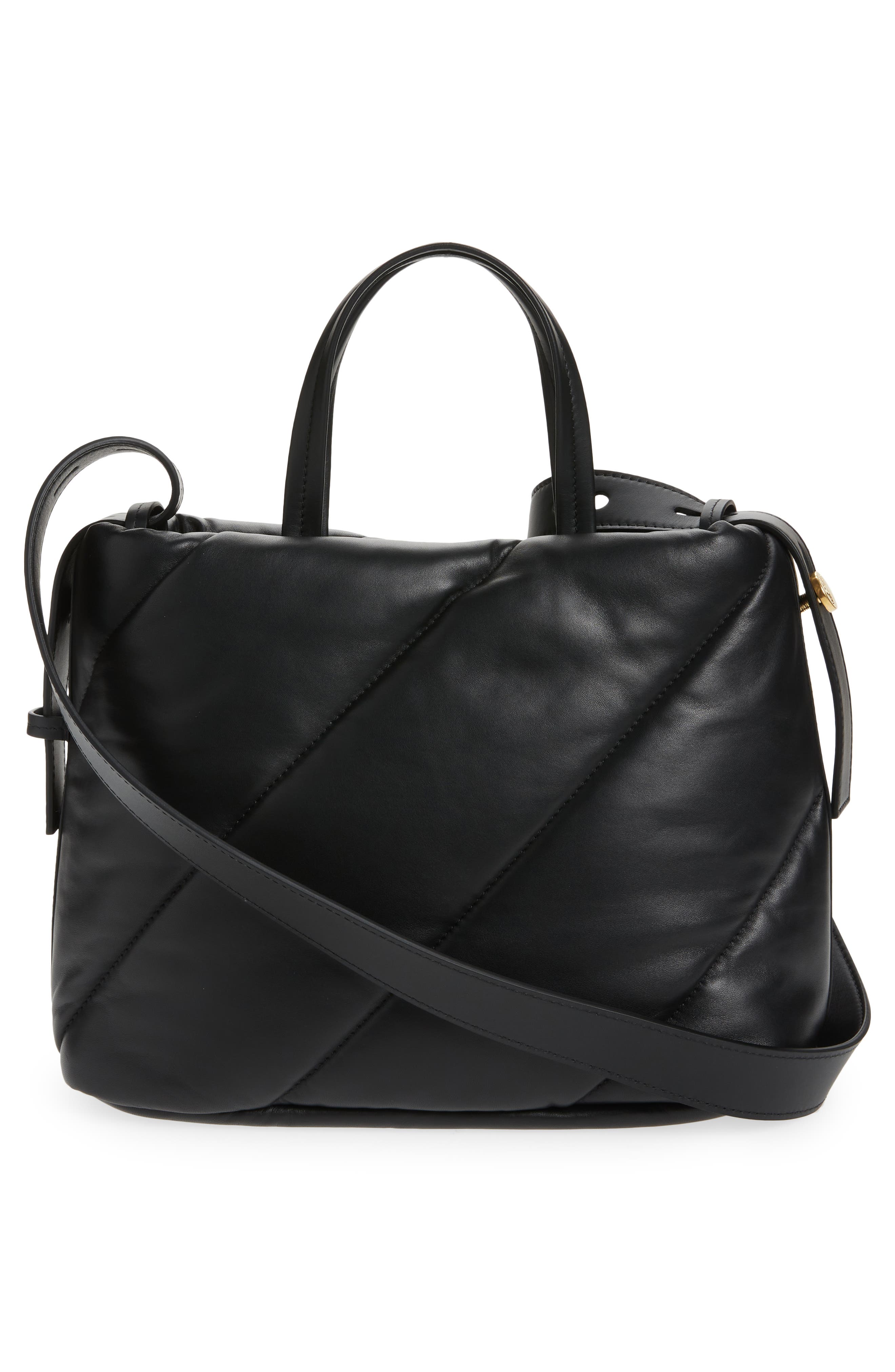 Off-White Nailed Quilted Leather Tote, Alternate, color, Black