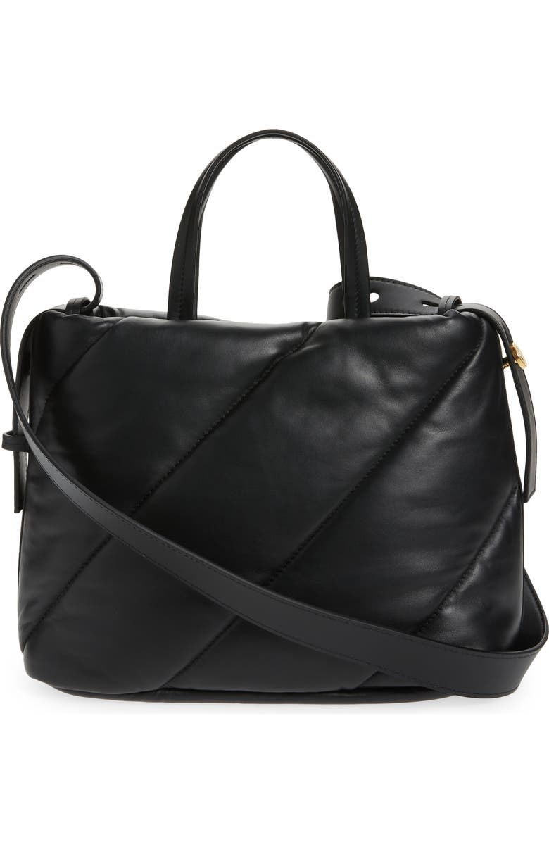 Off-White Nailed Quilted Leather Tote, Alternate, color, Black