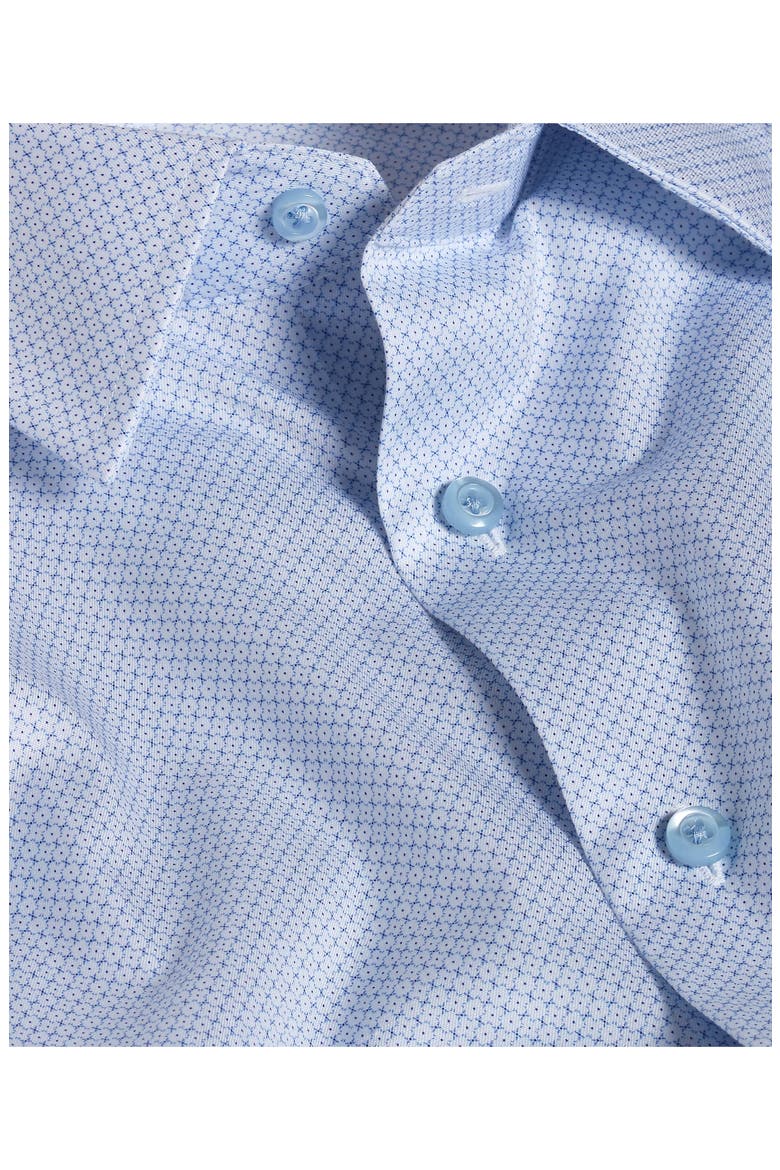 Trim Fit Neat Microprint Cotton Twill Dress Shirt, Alternate, color, SKY/ NAVY