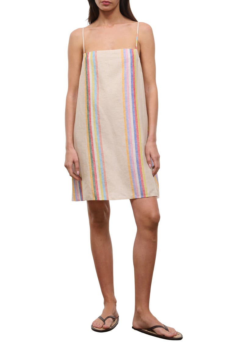 Laura Stripe Linen Minidress, Main, color, DAY TRIP STRIPE
