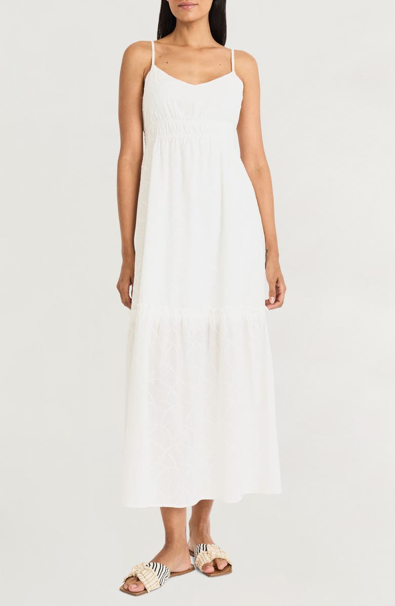 The Good Journey Smocked Waist V-Neck Dress, Main, color, 