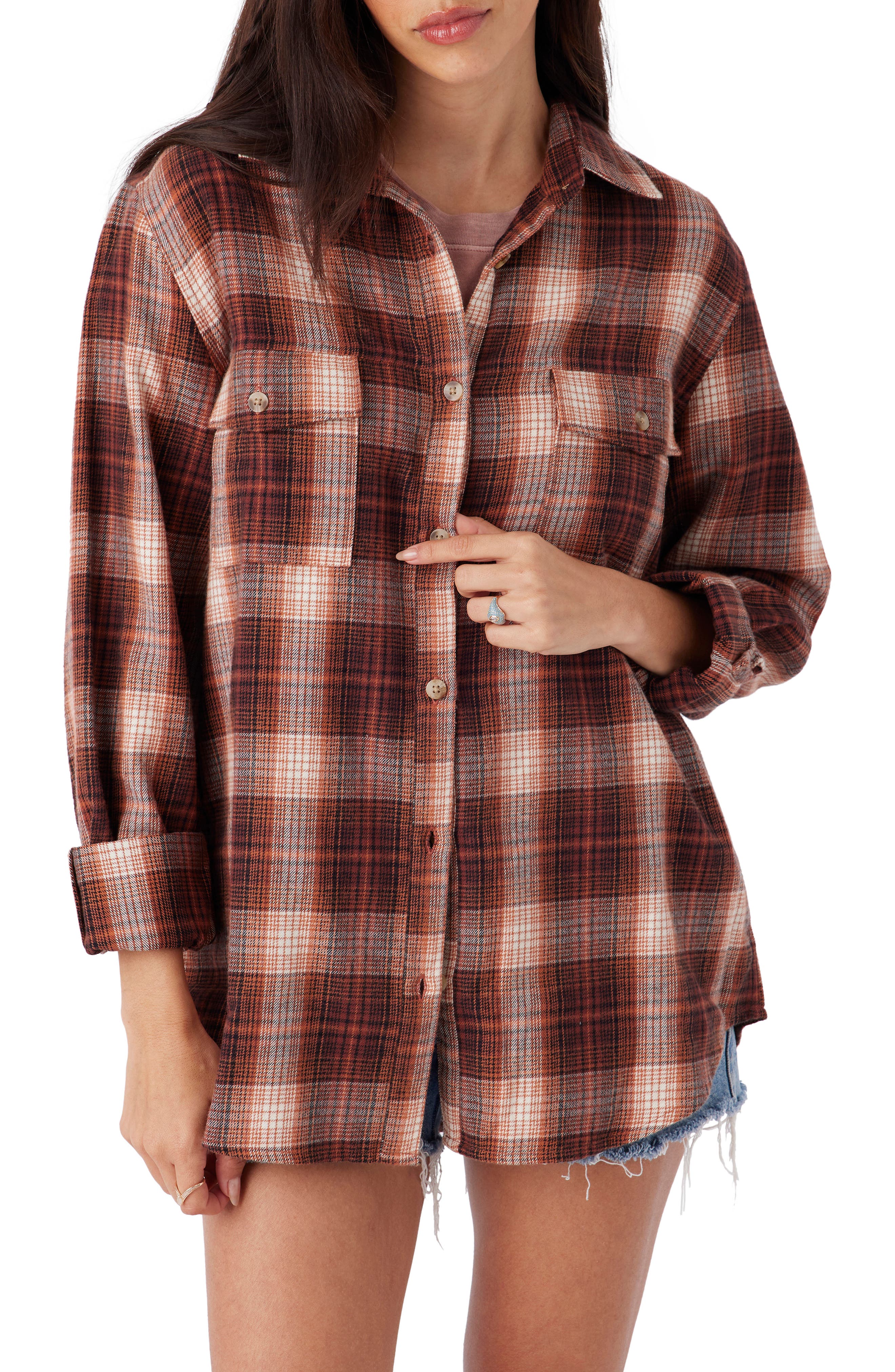 O'Neill Brooks Oversize Flannel Button-Up Shirt