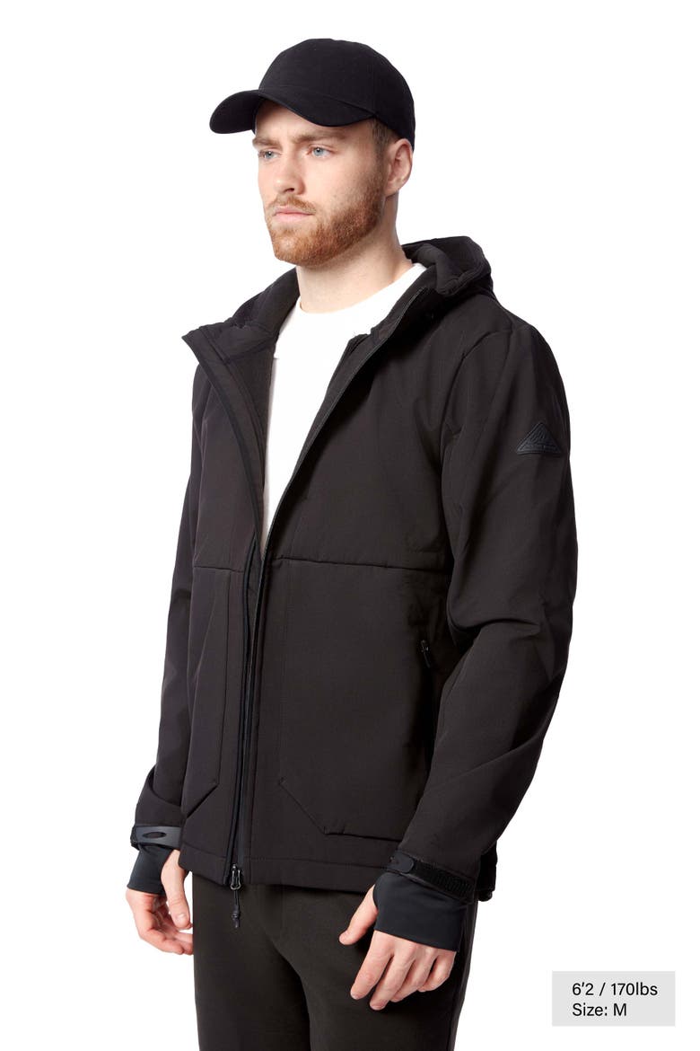 Tofino - Men's Fleece Lined Softshell Windbreaker, Alternate, color, BLACK