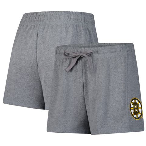 Women's Fanatics Heather Gray Boston Bruins Logo Shorts