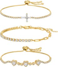 EYE CANDY LOS ANGELES Mary CZ 3-Pack Assorted Bracelets