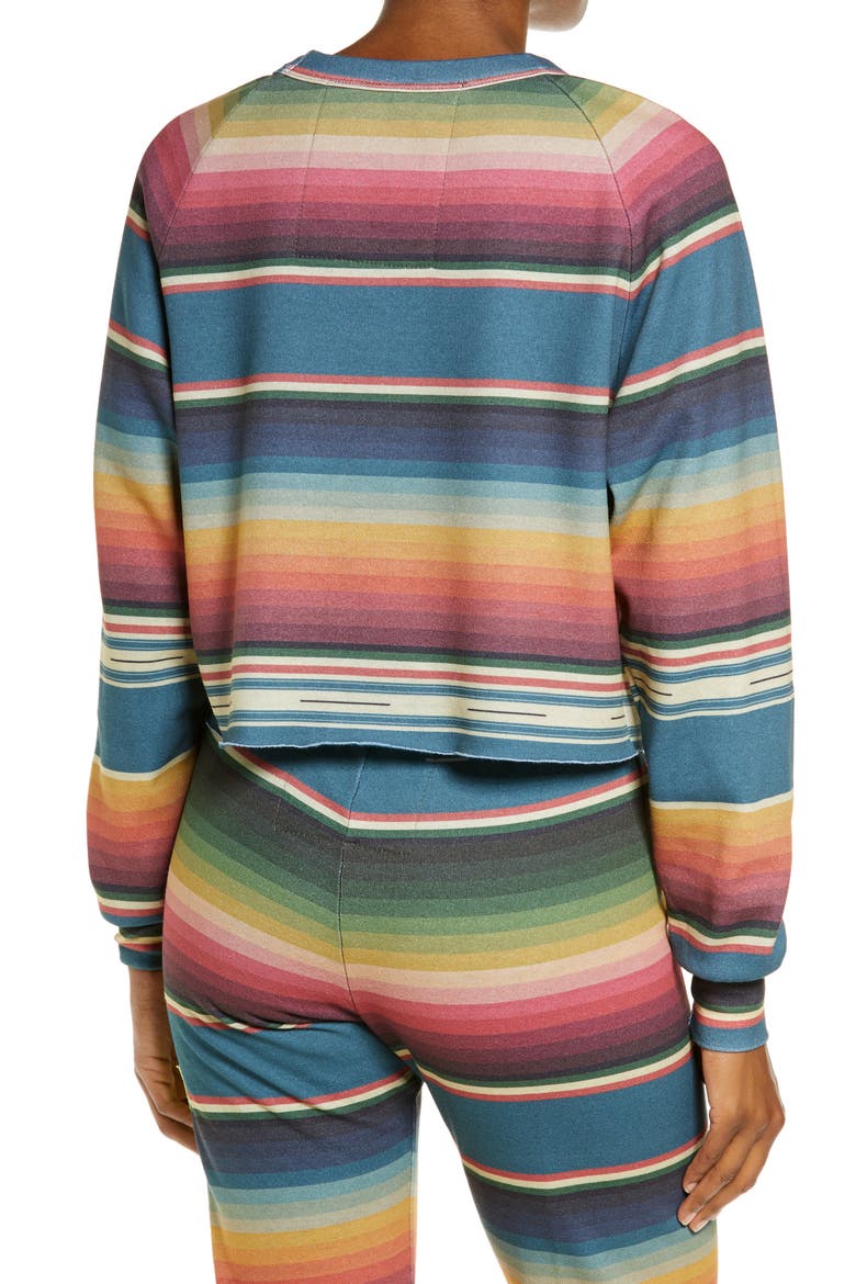 Women's Serape Bolt Stitch Crop Sweatshirt, Alternate, color, BLUE