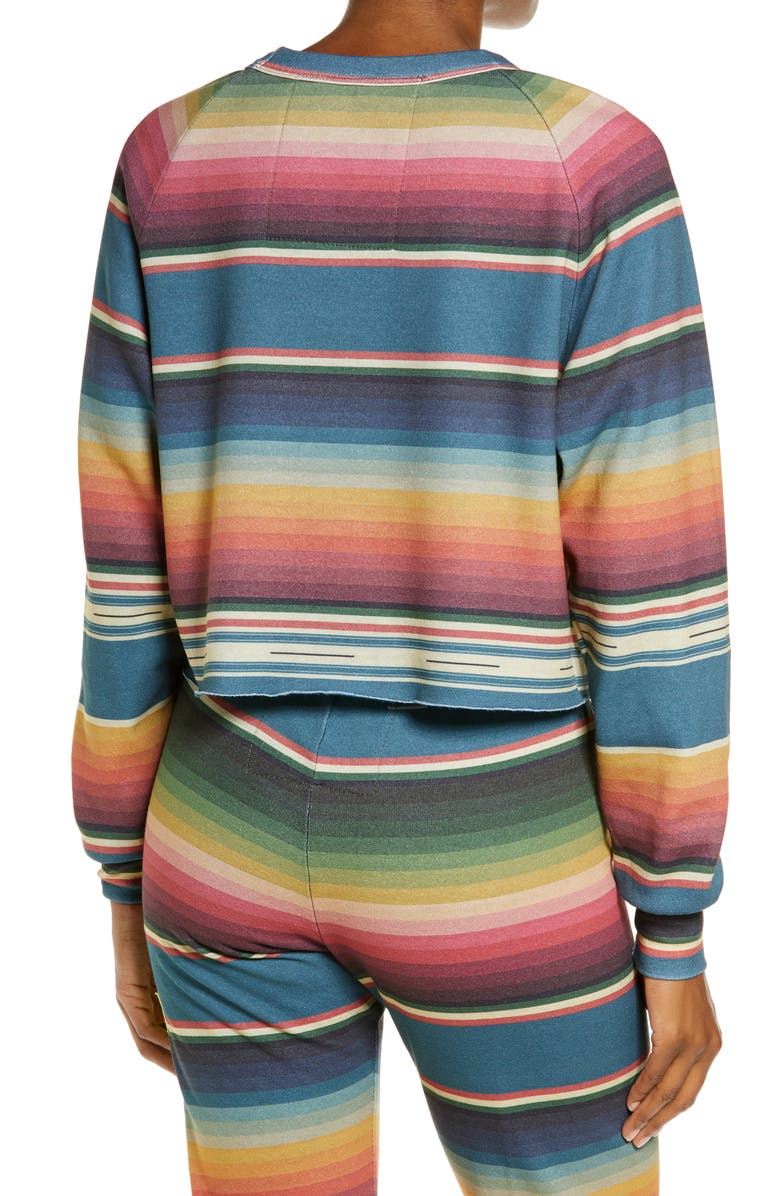 Aviator Nation Women's Serape Bolt Stitch Crop Sweatshirt, Alternate, color, 