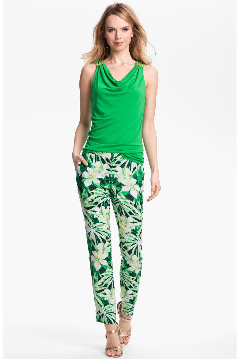 Print Skinny Pants, Main, color, GRASS GREEN