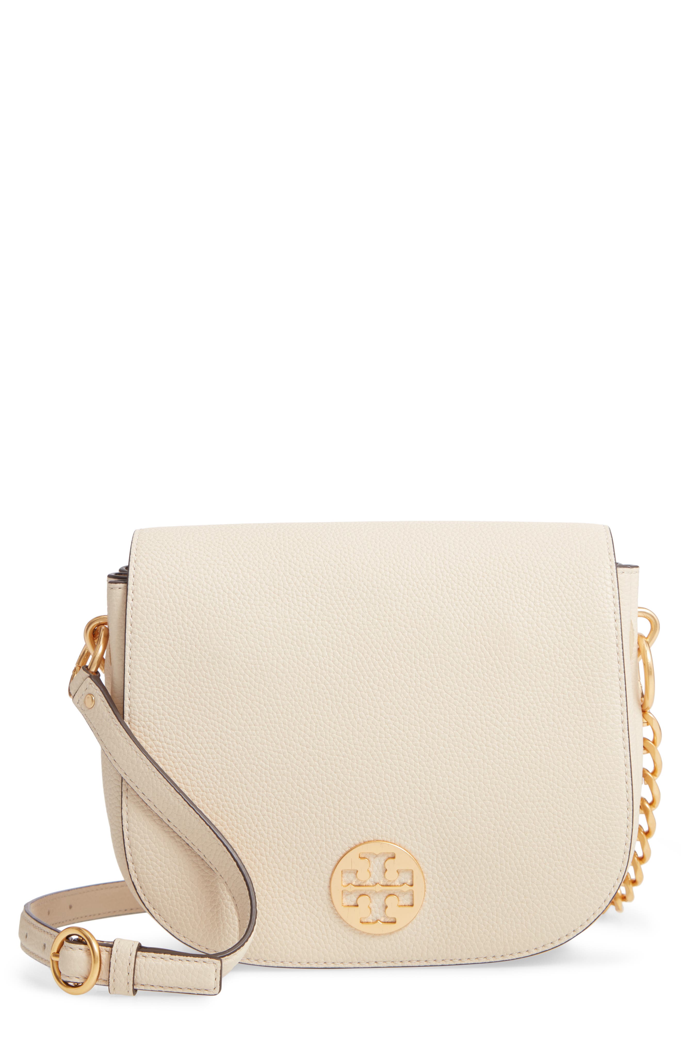 Everly Leather Flap Saddle Bag, Main, color, NEW CREAM