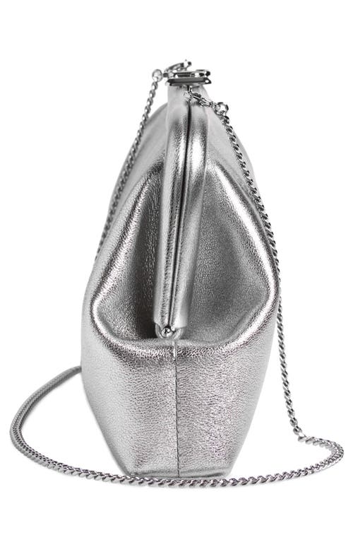 Jimmy Choo Skylar Frame Metallic Leather Clutch Bag