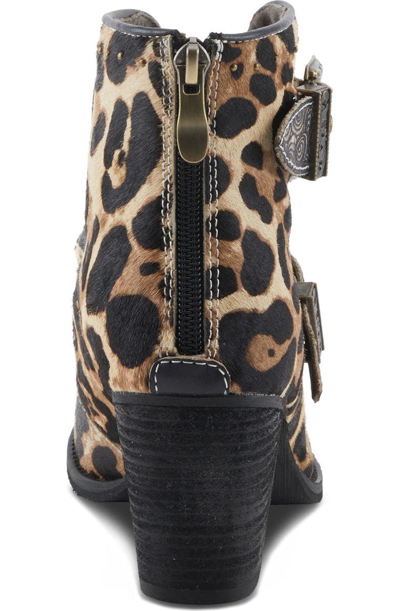 L'Artiste by Spring Step Leo Genuine Calf Hair Bootie, Alternate, color, Black/ Leopard Print Calf Hair