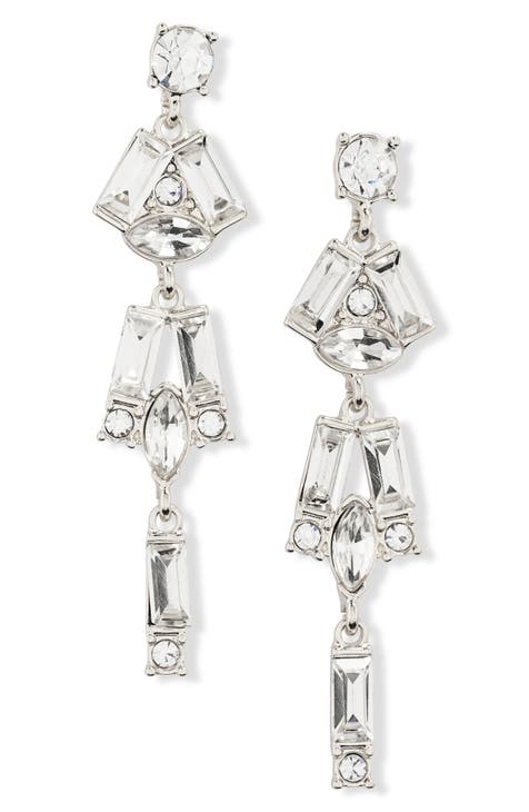 Crystal Cluster Drop Earrings