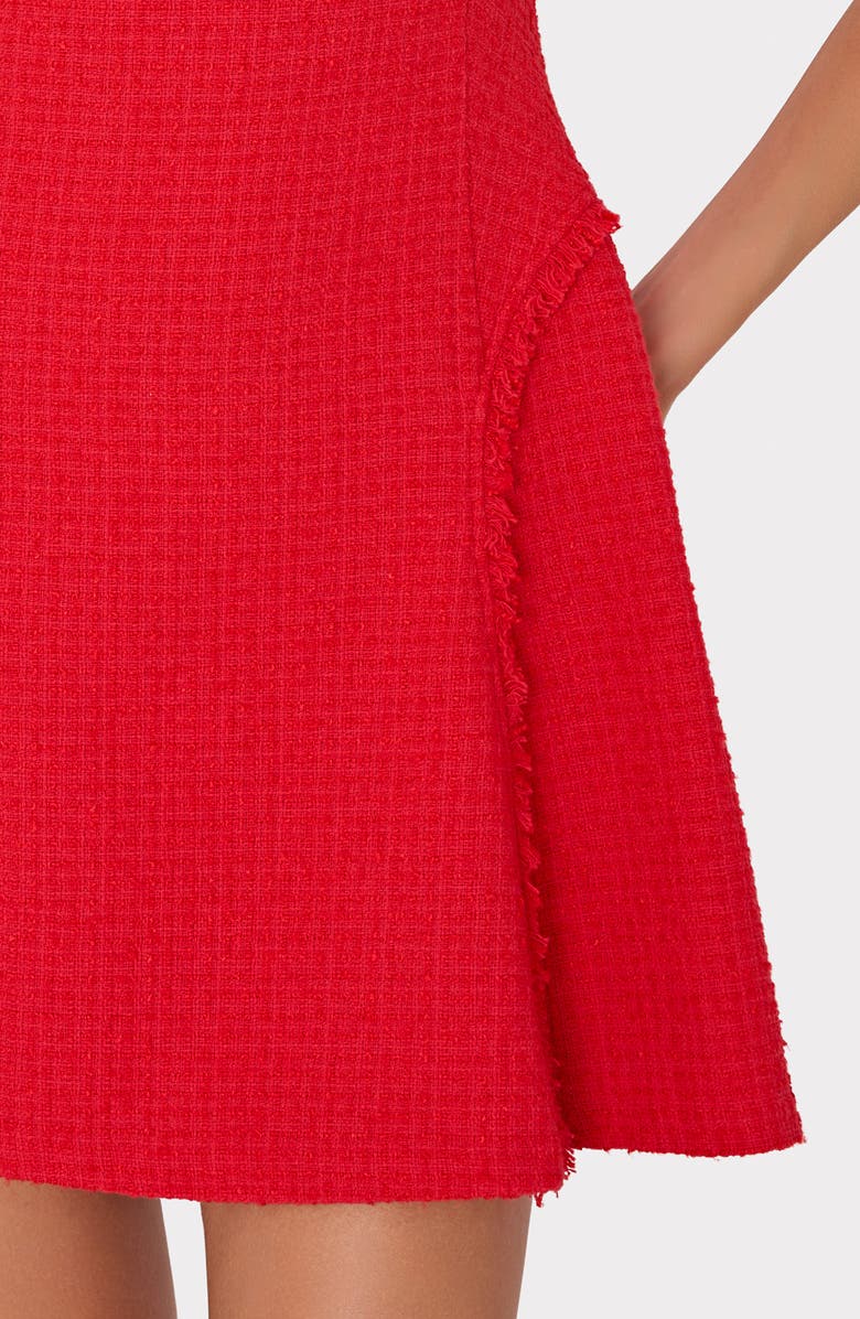 Milly Samara Bouclé Fit & Flare Minidress, Alternate, color, Red