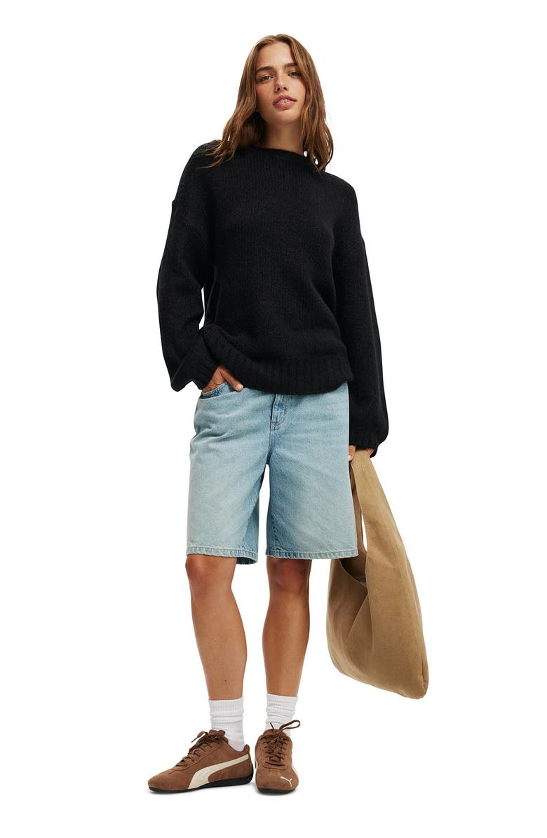 Cotton On Women's Luxe Crew Sweater, Alternate, color, Black