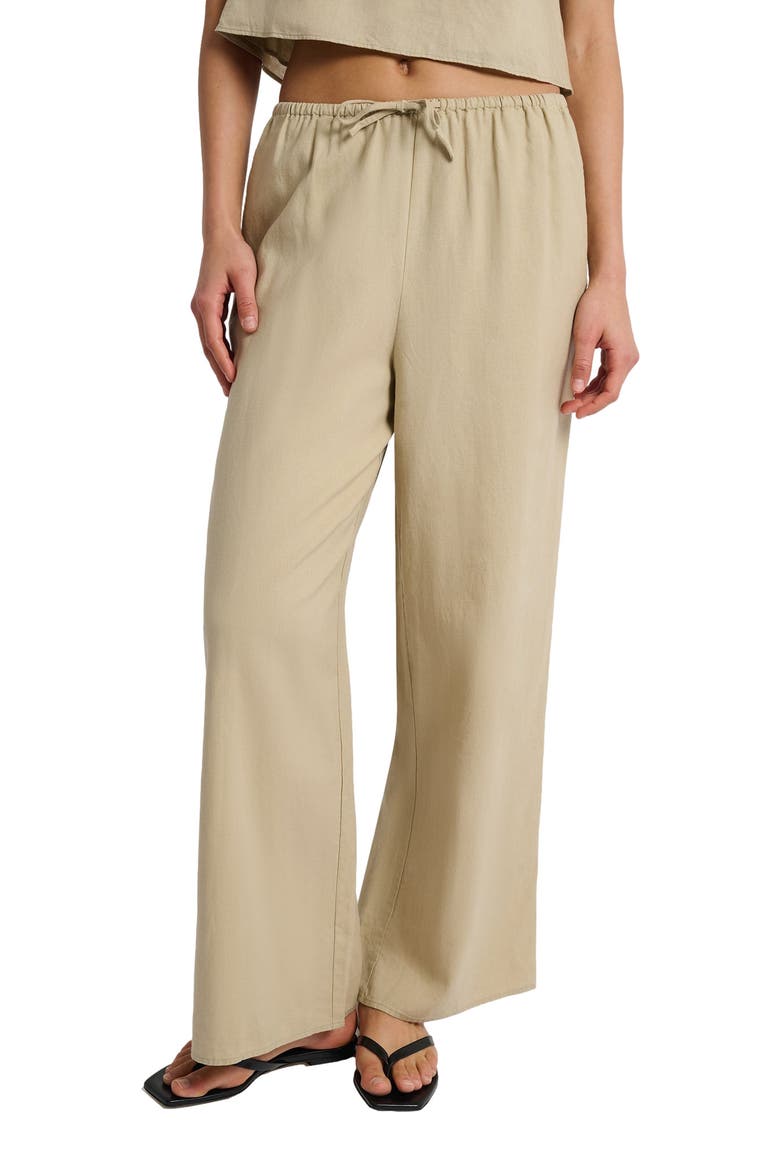 Air Linen Drawstring Pant, Alternate, color, JUTE