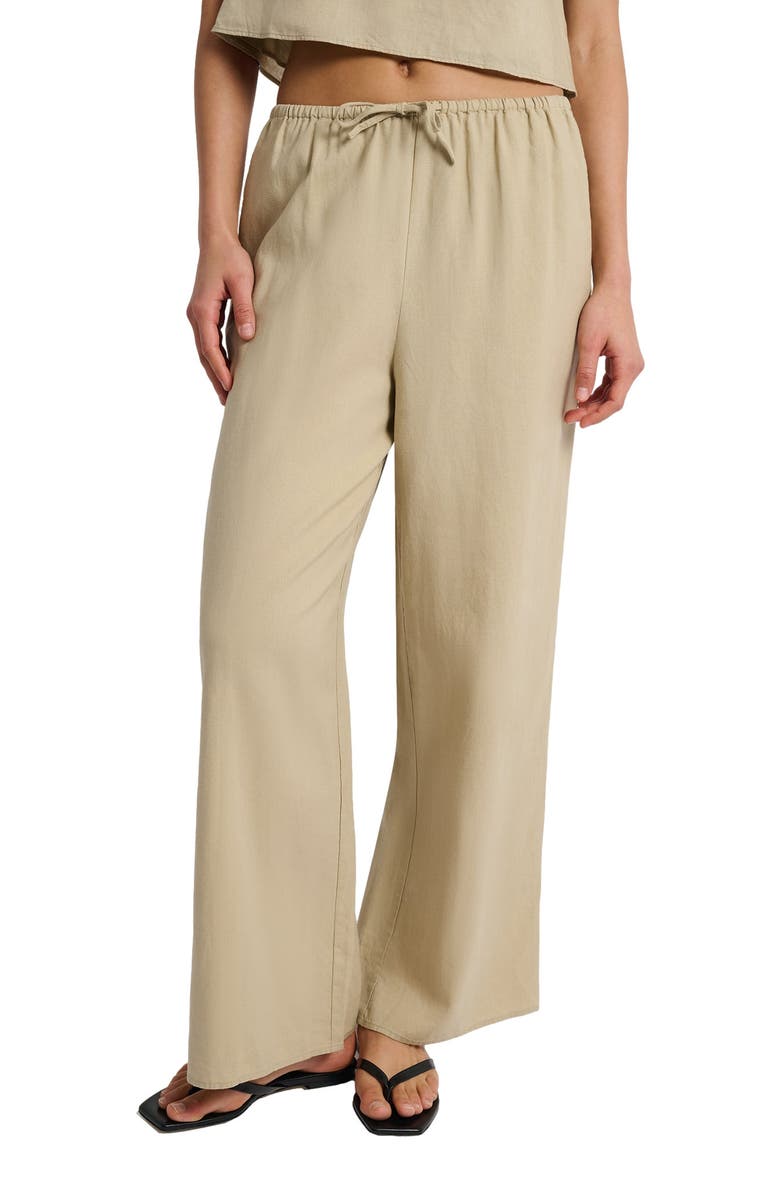 Onia Air Linen Drawstring Pant, Alternate, color, Jute