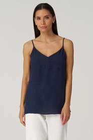 Franne Golde Textured Crepe Flowy Long Cami