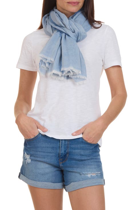 Stripe Cotton Gauze Scarf