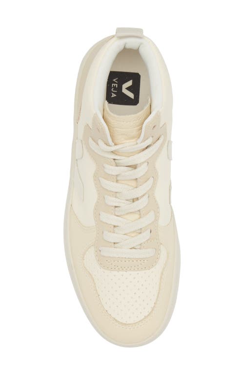 Veja V-15 Chromefree Pebbled-leather High-top Sneakers In Cashew Pierre-multico