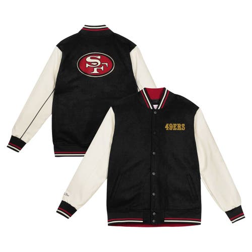 Mitchell & Ness Kids' Youth  Black/cream San Francisco 49ers Full-snap Varsity Jacket In Multi
