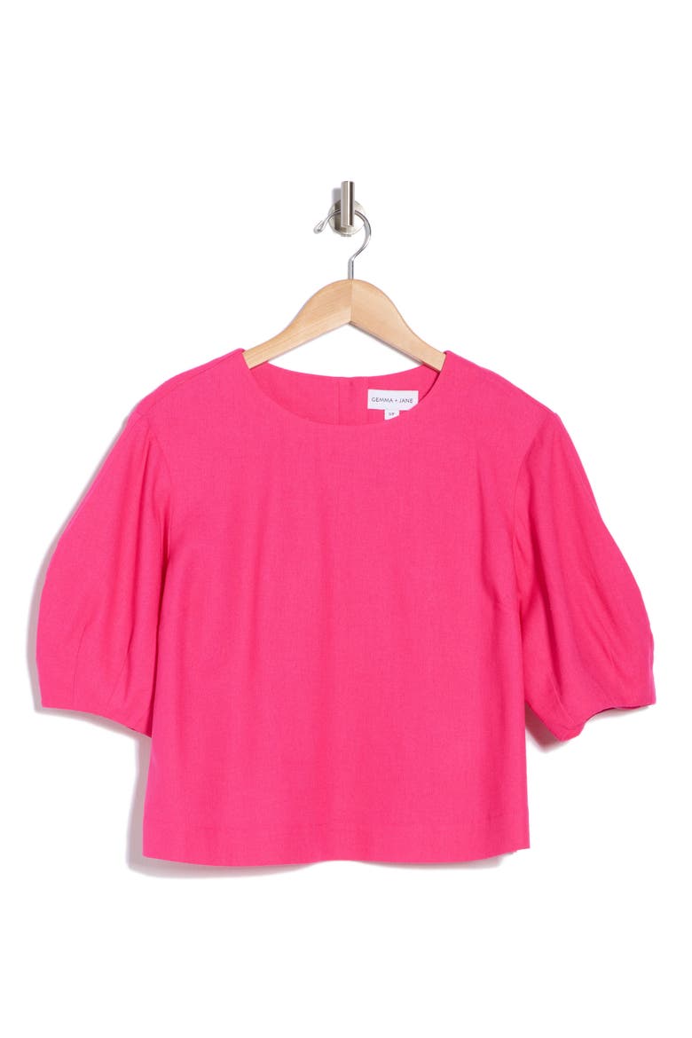 Balloon Sleeve Top, Alternate, color, FUCHSIA
