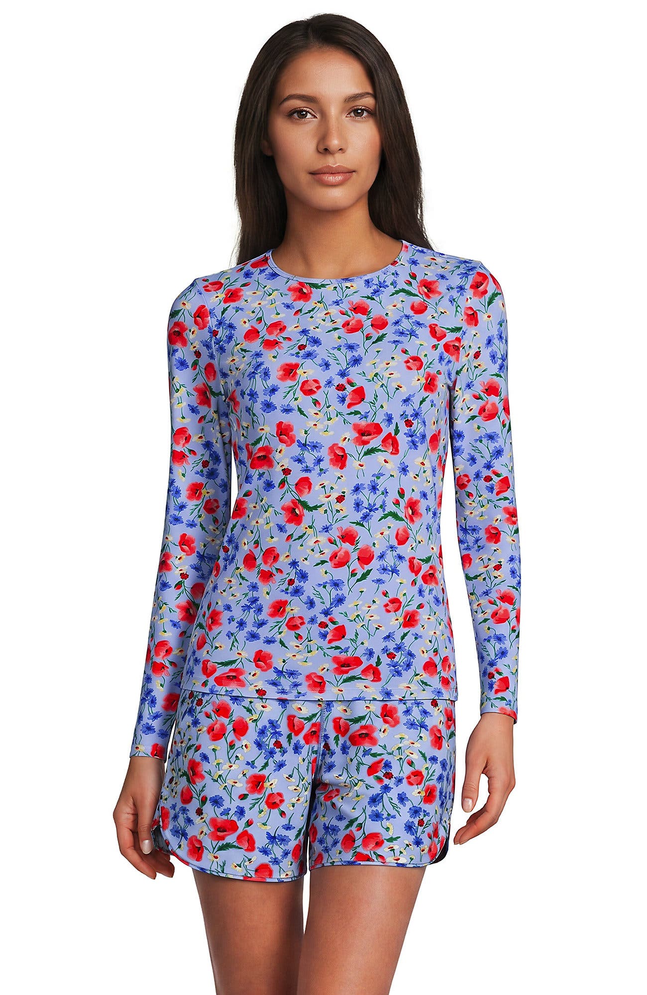 Soft Cloud Blue Poppy Floral