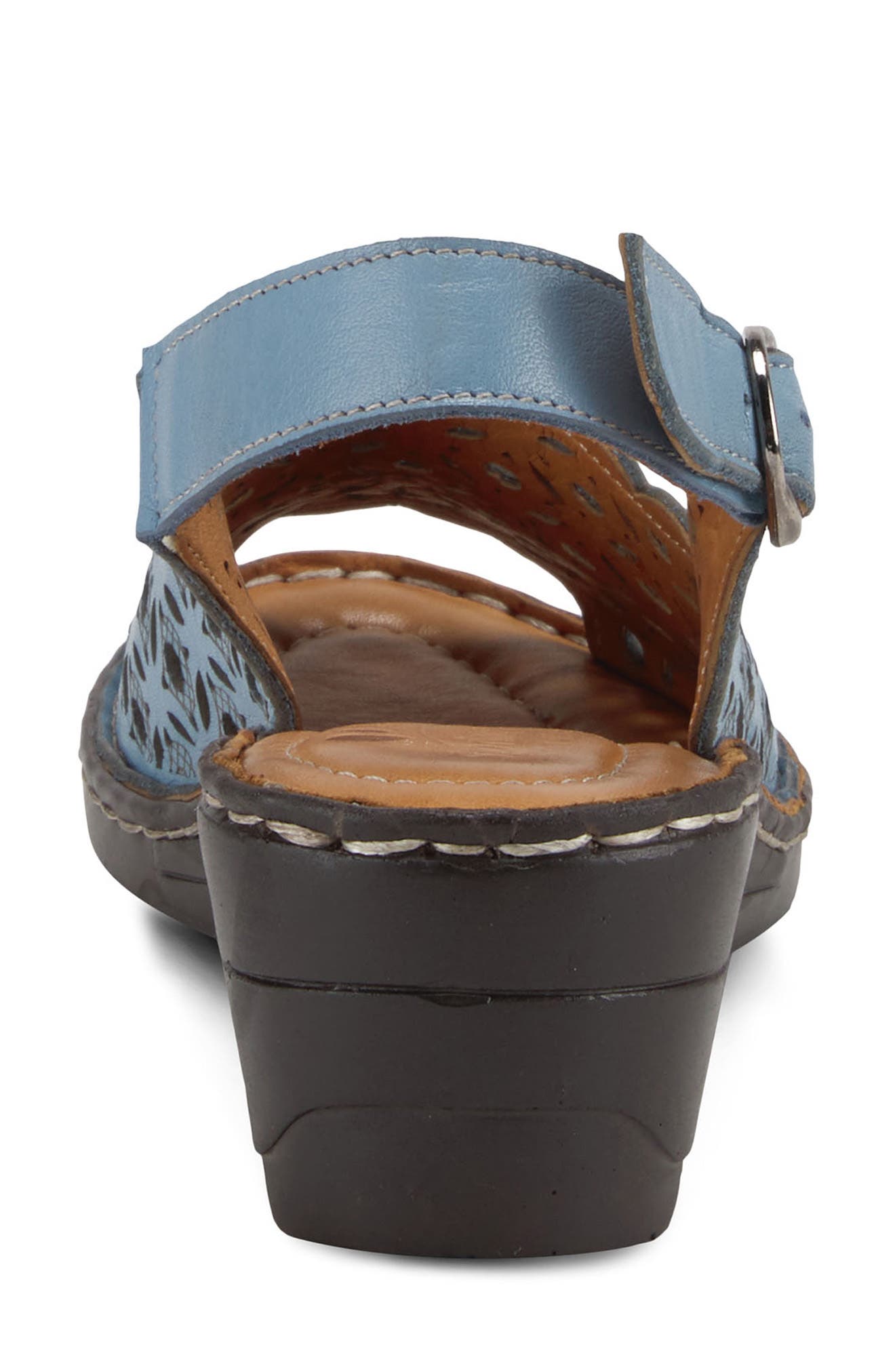 Spring Step Belizana Wedge Sandal, Alternate, color, Blue Leather