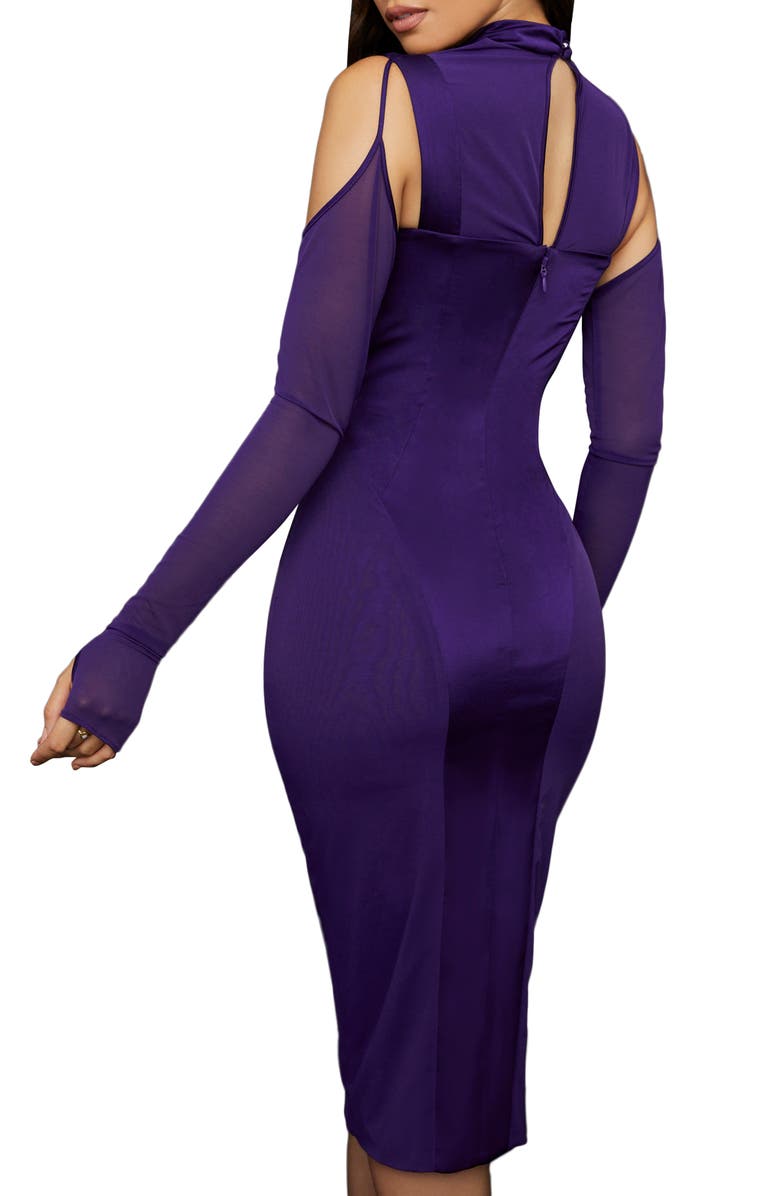 HOUSE OF CB Talika Body-Con Midi Dress, Alternate, color, Grape