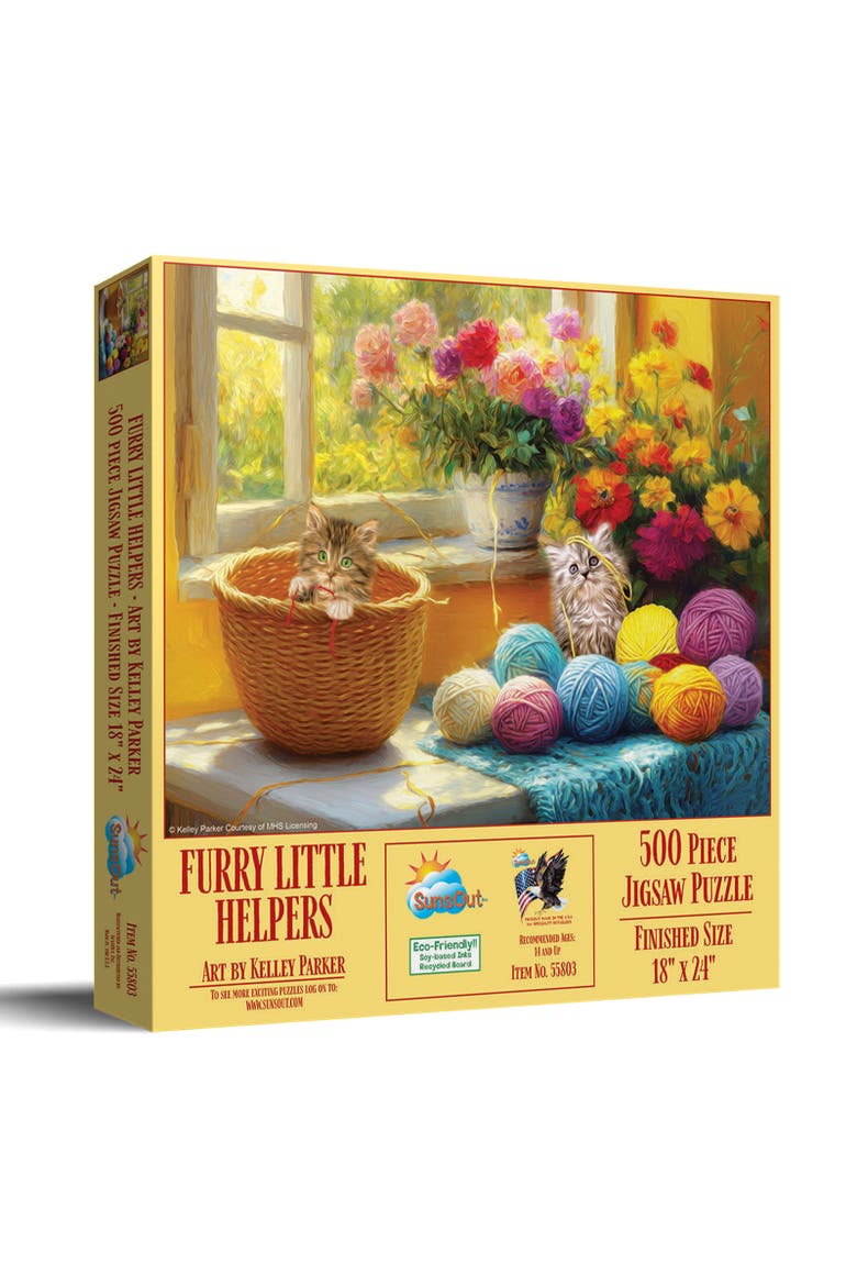 Furry Little Helpers 500 piece Jigsaw Puzzle for Adults, Main, color, Multicolor