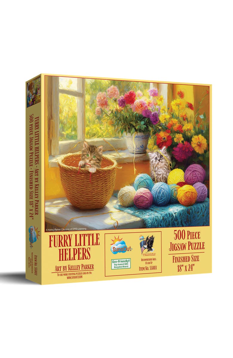 Sunsout Furry Little Helpers 500 piece Jigsaw Puzzle for Adults, Main, color, Multicolor