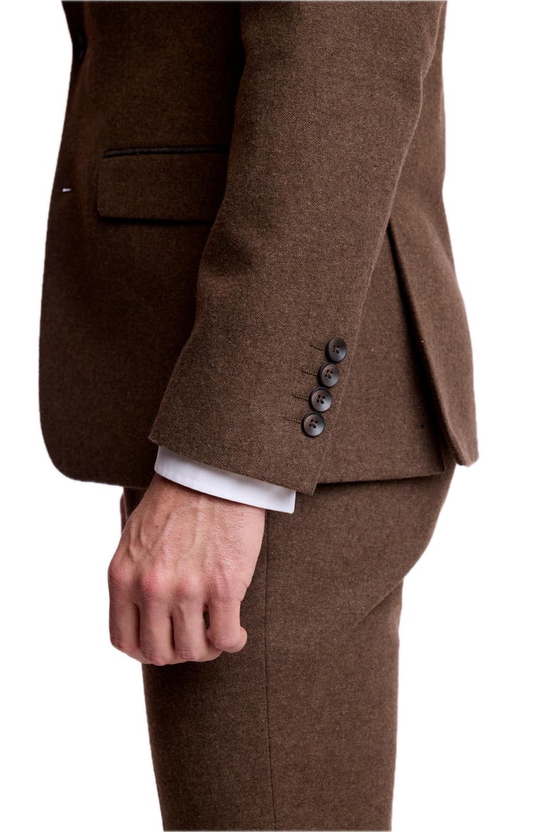 Dover Slim Notch Tweed Suit Jacket, Alternate, color, BROWN TWEED